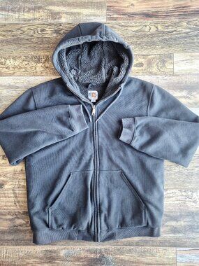 Carhartt Sherpa Lined Rain Defender Full-Zip Hooded Jacket Knit Black